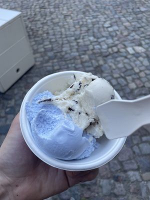 Blue coconut and stracciatella  at Tribeca Ice Cream in Berlin