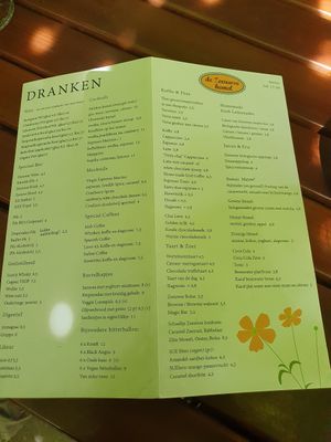 Menukaart at De Zeeuwse Hemel in Zierikzee