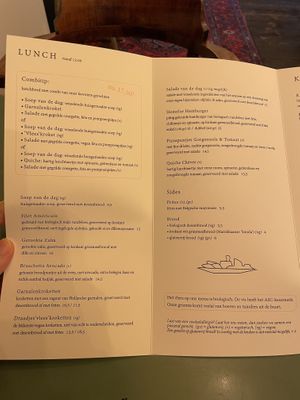 Menu  at De Zeeuwse Hemel in Zierikzee