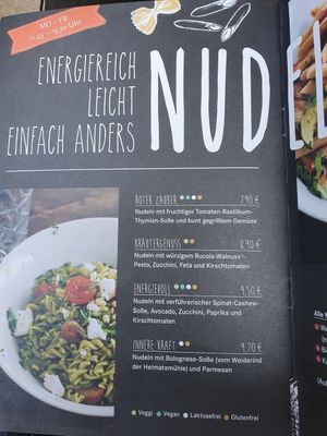Noodle menu at Rosmarie in Aalen