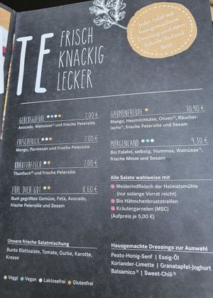 Salad options at Rosmarie in Aalen