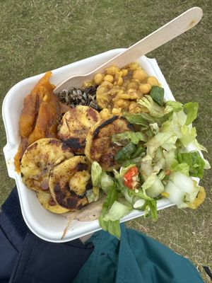 Chickpea curry bowl (hidden pancakes)  at OSU Coconuts in London