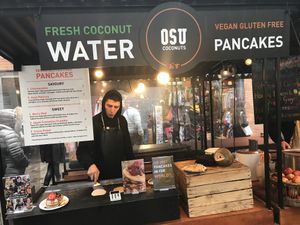 Osucoconut stall pancakes stall  at OSU Coconuts in London