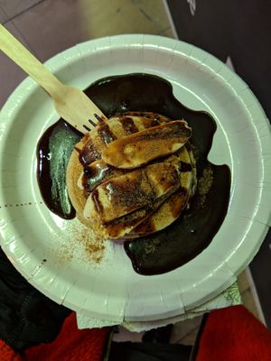 Amazing chocolate banana coconut pancakes at OSU Coconuts in London