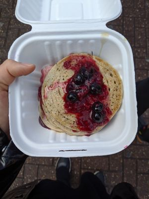 BERRY MAD with berries and caramel sauce at OSU Coconuts in London