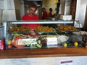 Preparing our food with a smile! at Kabibi in Karlsruhe