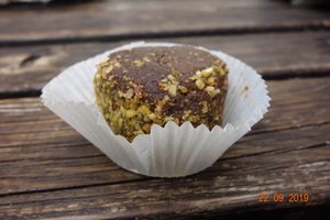 Energy ball with dates and pistachos (vegan) at Kabibi in Karlsruhe
