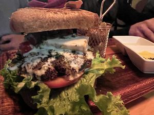 Quinoa Burger  at Chia Vegan Restaurant in Cusco
