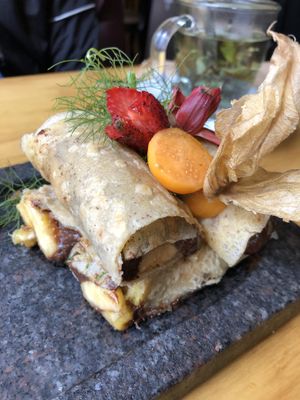 Chocolate crepes  at Chia Vegan Restaurant in Cusco