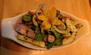 Side of vegetables at Chia Vegan Restaurant in Cusco