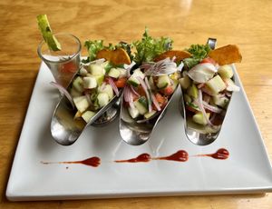 Hawaiian ceviche  at Chia Vegan Restaurant in Cusco