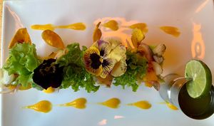 Vegan mini-ceviche  at Chia Vegan Restaurant in Cusco