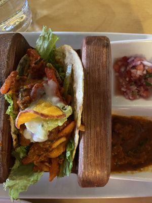 Mixed tacos  at Chia Vegan Restaurant in Cusco