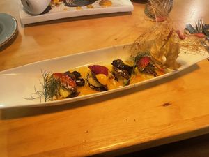 Mango Ravioli  at Chia Vegan Restaurant in Cusco