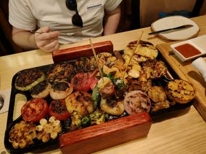 Mixed grill at Chia Vegan Restaurant in Cusco