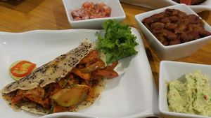 half of the tacos at Chia Vegan Restaurant in Cusco