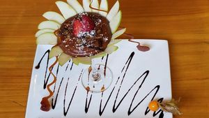 cacao ice cream at Chia Vegan Restaurant in Cusco