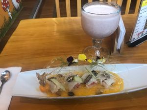 Coconut roll  at Chia Vegan Restaurant in Cusco