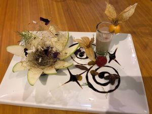 Avocado Mousse Pie at Chia Vegan Restaurant in Cusco