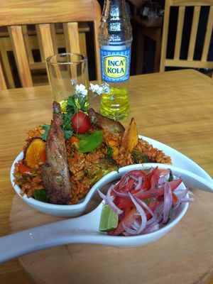 Paella at Chia Vegan Restaurant in Cusco