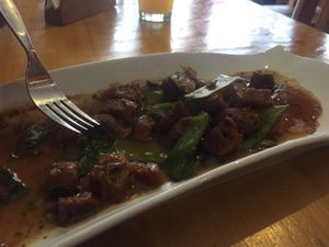 Second plate at the menu at Chia Vegan Restaurant in Cusco