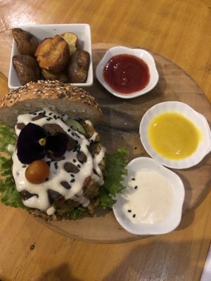 Burger  at Chia Vegan Restaurant in Cusco