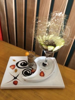 banana cocoa ice  at Chia Vegan Restaurant in Cusco