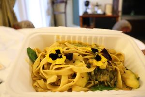 Best fettuccine in the world! at Chia Vegan Restaurant in Cusco