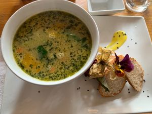 Quinoa soup  at Chia Vegan Restaurant in Cusco