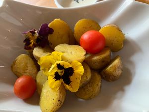 Potato sides at Chia Vegan Restaurant in Cusco