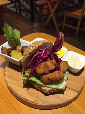 Falafel sandwich  at Chia Vegan Restaurant in Cusco