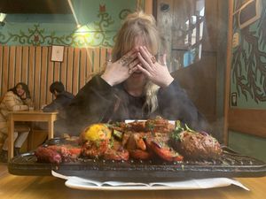 The HUGE grill  at Chia Vegan Restaurant in Cusco