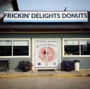 Front door  at Frickin' Delights Donuts in Devon