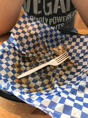 The Poutine did not last long. Mmmmmm. If you want to see it, order it. Eat it! at Frickin' Delights Donuts in Devon