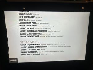 Menu continued   at Yard House in Roseville