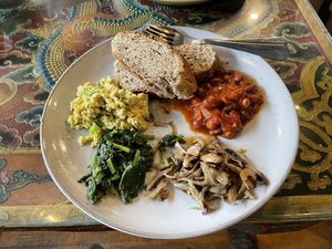 Vegan breakfast  at BIA Cafe in Kathmandu