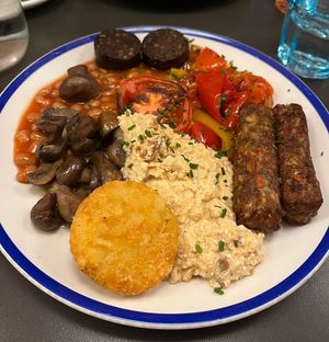 vegan royale (there’s two slices of toast with it too)  at The Koffee Pot in Manchester