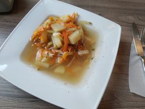 Zupa ogórkowa at Wegemania in Kielce