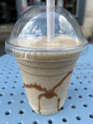 Biscoff oat milkshake   at The Origami Cafe & Gift Shop in Alnwick