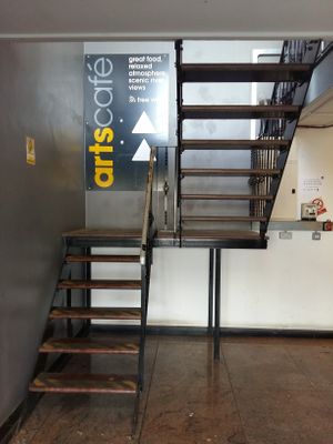 Sadly, the cafe is up these stairs, so not wheelchair accessible. I was able to carry a baby buggy up, with some difficulty! at Greenwich Pantry @ Arts Cafe in South East London