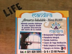 Main business card   at Mandira in Pereira