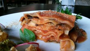 lasanha vegana at Vaca Verde in Sao Paulo