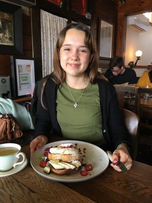 My friend Siobhan loved her french toast! at Portershed in Christchurch
