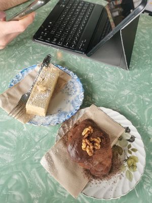 Agfhan and ginger slice at Portershed in Christchurch