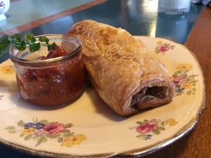 sausage roll  at Portershed in Christchurch
