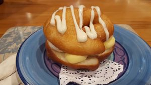 The best: Custard and lemon doughnut  at Portershed in Christchurch