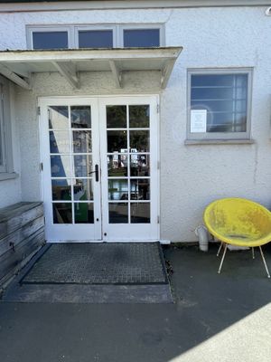 Outdoor seating in back  at Portershed in Christchurch