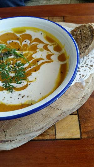 pumpkin soup  at Portershed in Christchurch