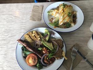 Bob’s big breakfast & Tex Mex enchiladas (daily special)  at Portershed in Christchurch