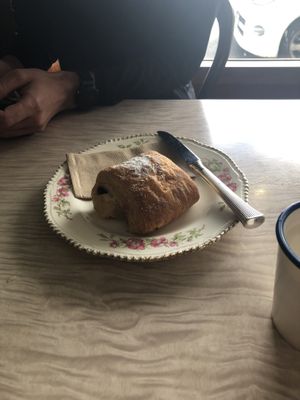 Pain au chocolat (softer rather than crispy, but still very nice) 🙂  at Portershed in Christchurch